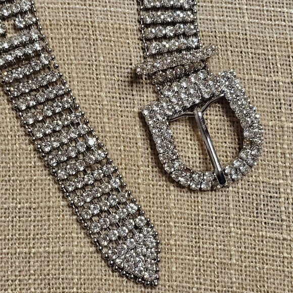 Motoboho McBling Western Style Rhinestone Encrusted Silver Metal Belt main image 7